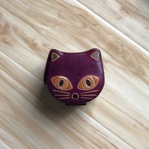 Leather Cat coin bank
